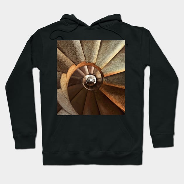 Symmetric Spiral Staircase Coloured Photography Hoodie by SLGA Designs